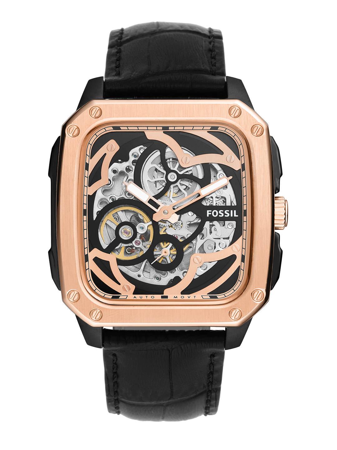 Buy Fossil Men Rose Gold Toned & Silver Toned Inscription Analogue Watch BQ2572 -  - Accessories for Men