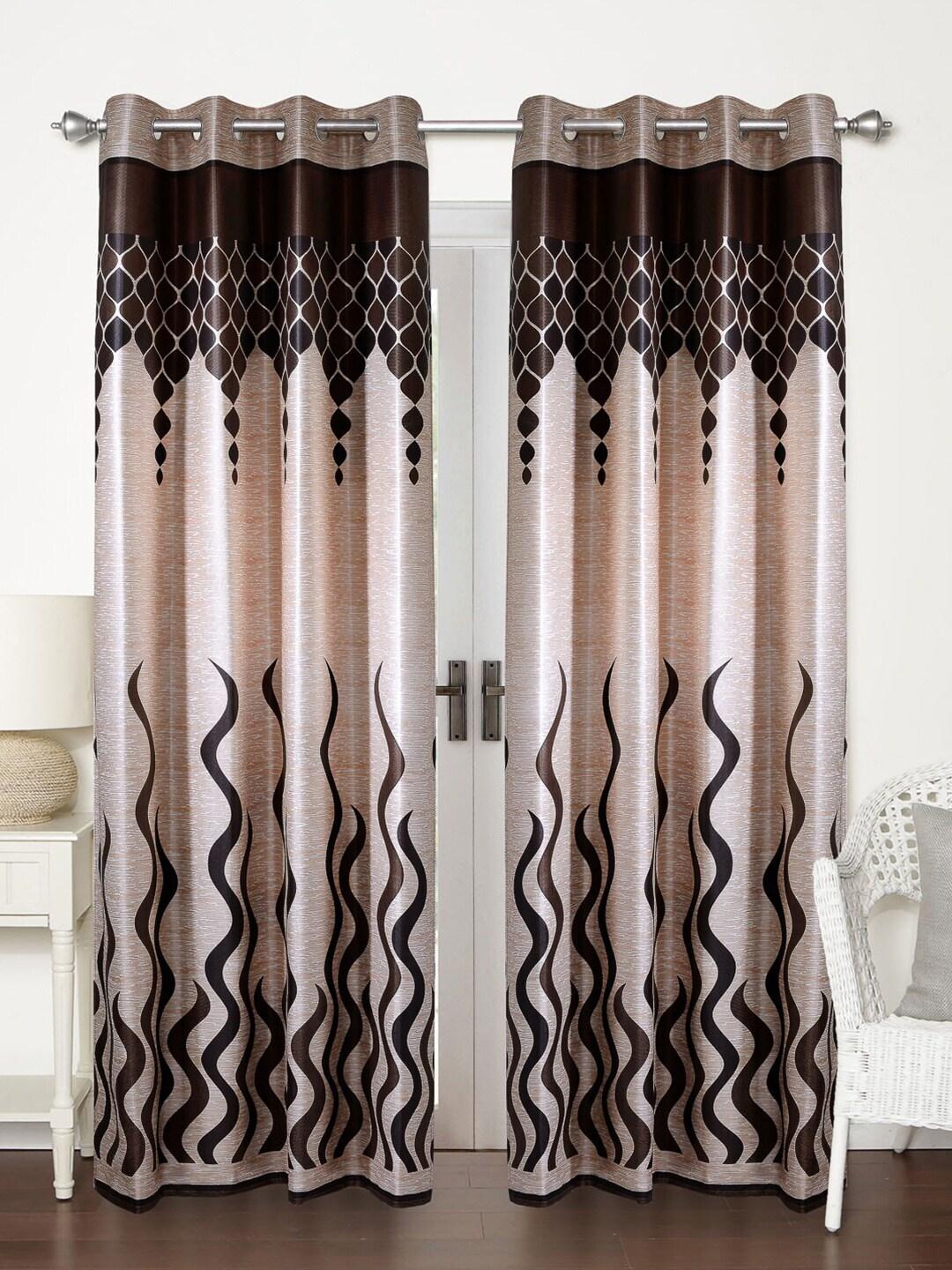 Buy Home Sizzler Brown Set Of 2 Long Door Curtain - - Home for Unisex