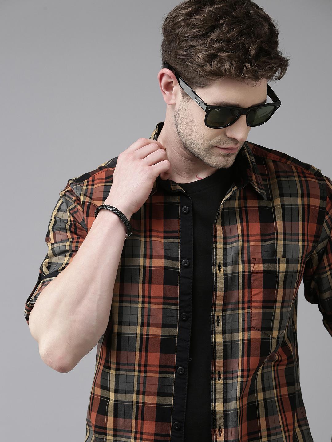 Roadster Men Tartan Checked  Cotton Casual Shirt