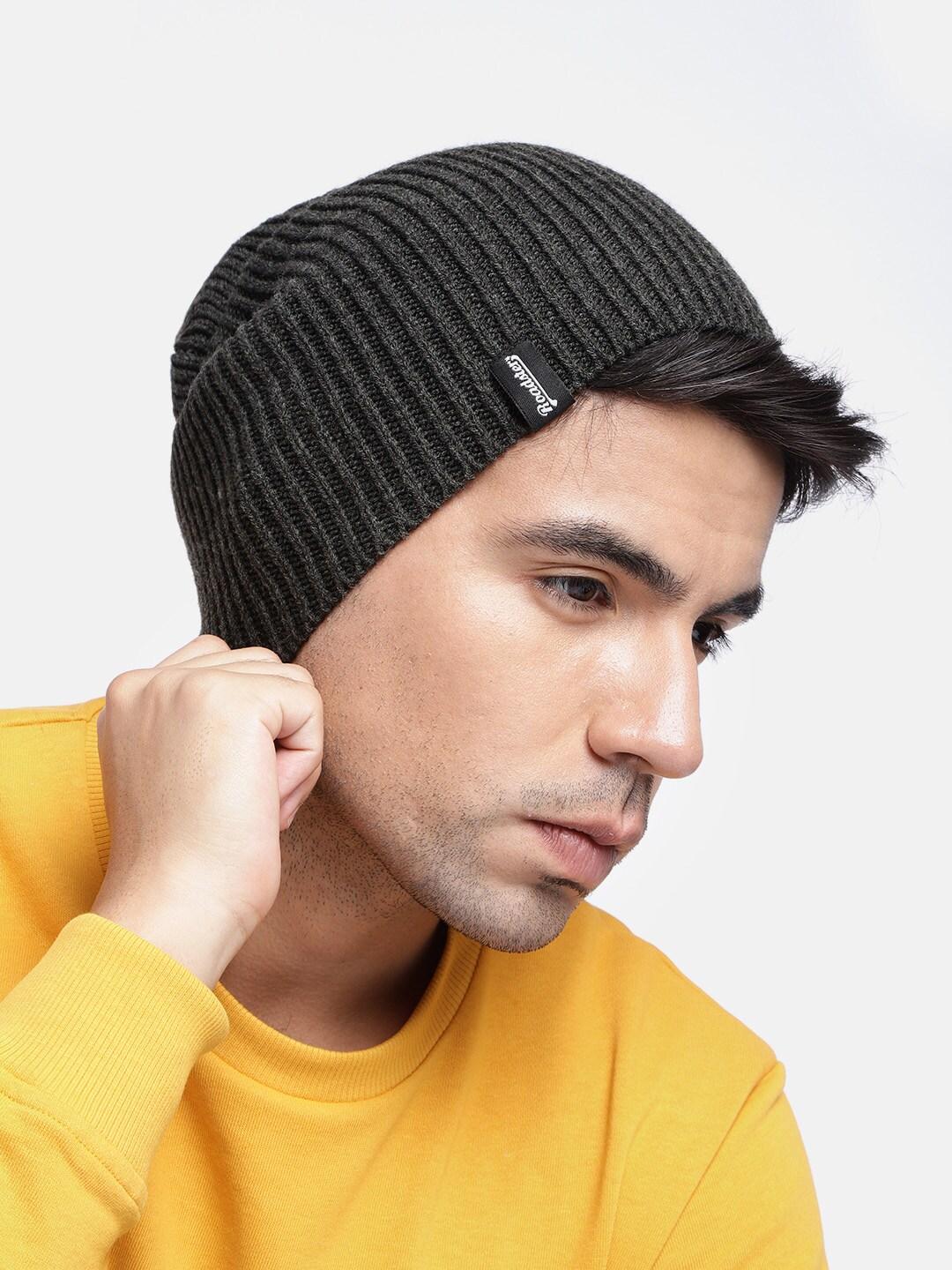 Buy Roadster Unisex Charcoal Grey Solid Beanie - - Accessories for Unisex