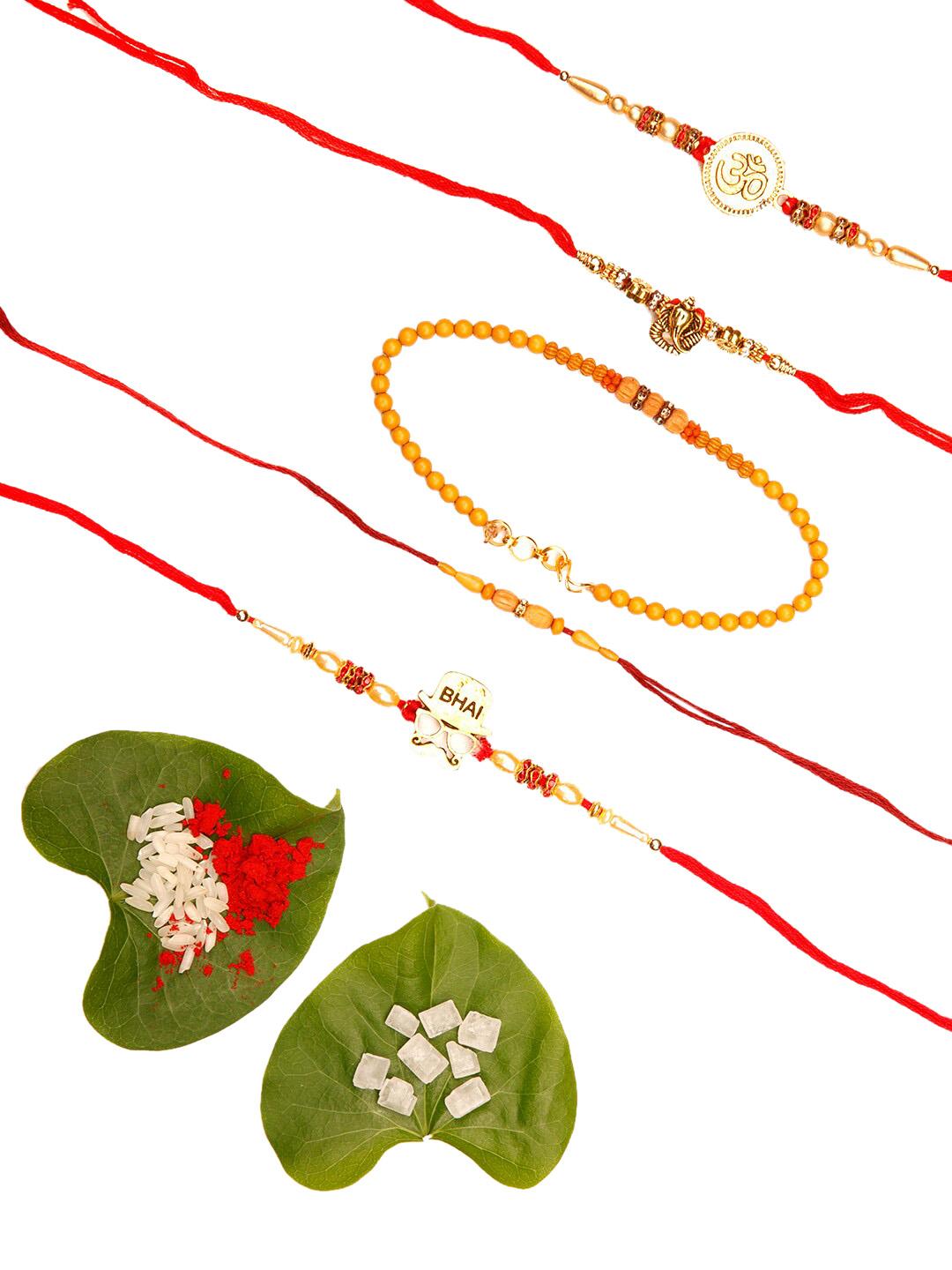 Buy Ariana Pack Of 5 Unisex Handcrafted Rakhi - Rakhi for Unisex ...