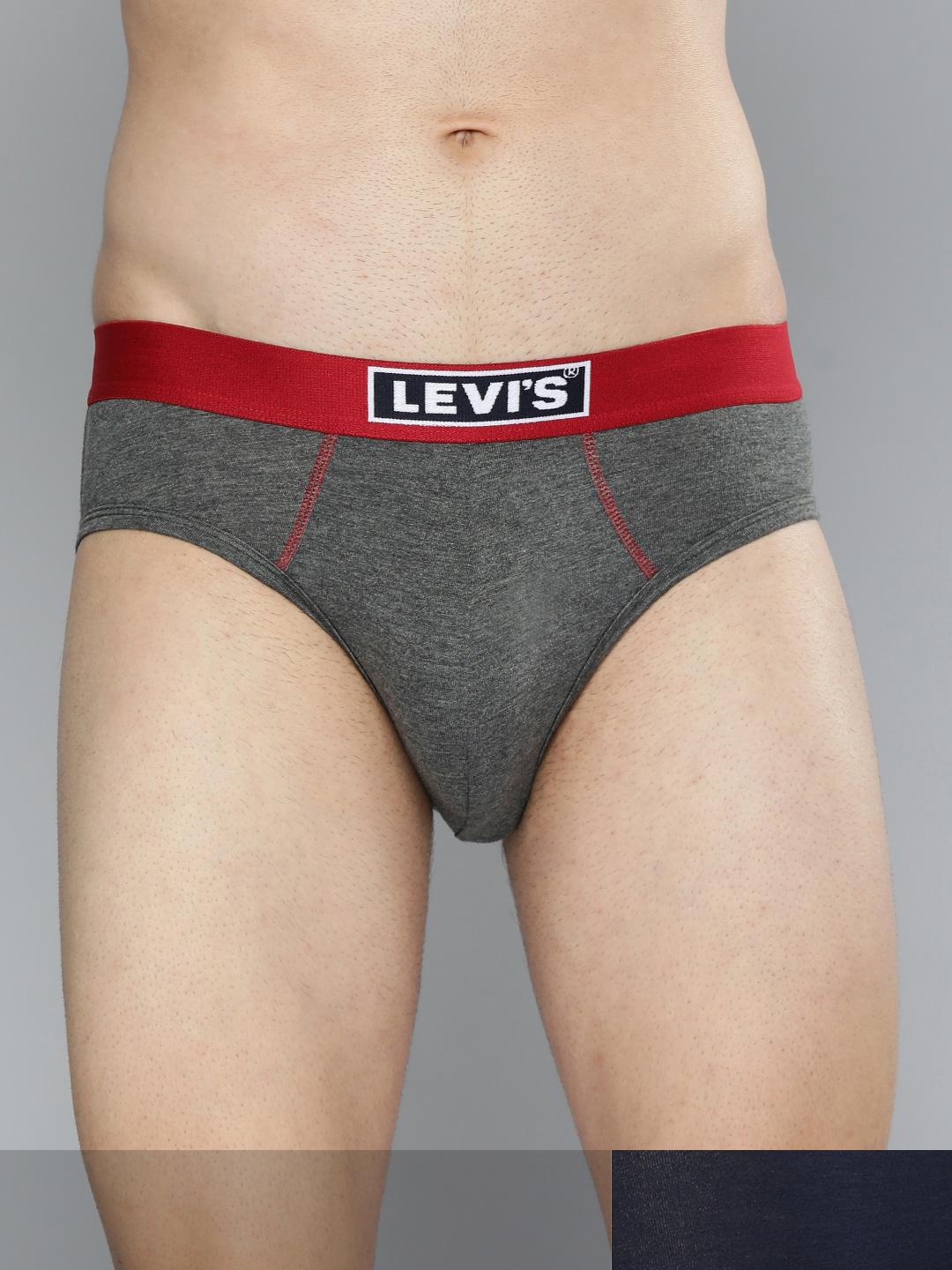 Buy Levis Men Pack Of 2 Assorted Solid Briefs #035 BRIEF ASST P2 - - Apparel for Men