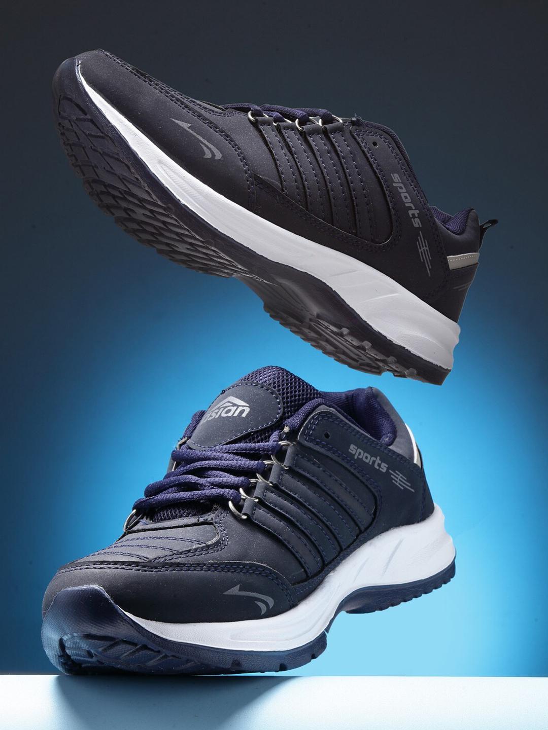 Buy ASIAN Men Navy Blue High Cushioning Running Shoes -  - Footwear for Men