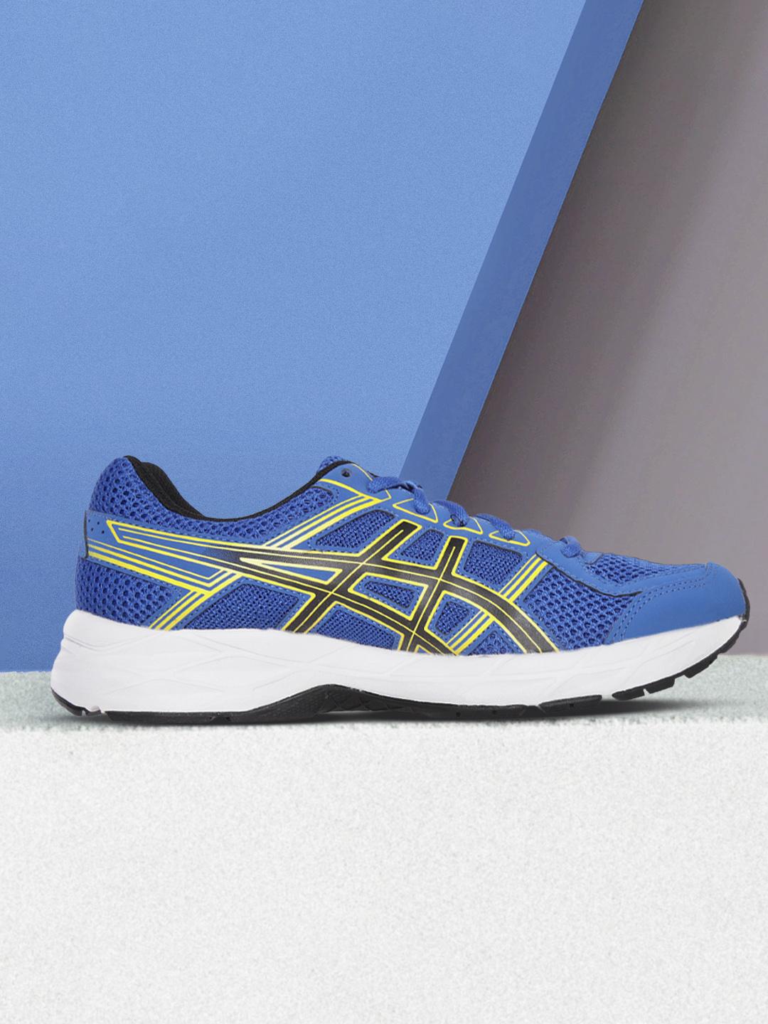 Buy ASICS Men Blue & Black Woven Design Gel Contend 4B+ Running Shoes -  - Footwear for Men