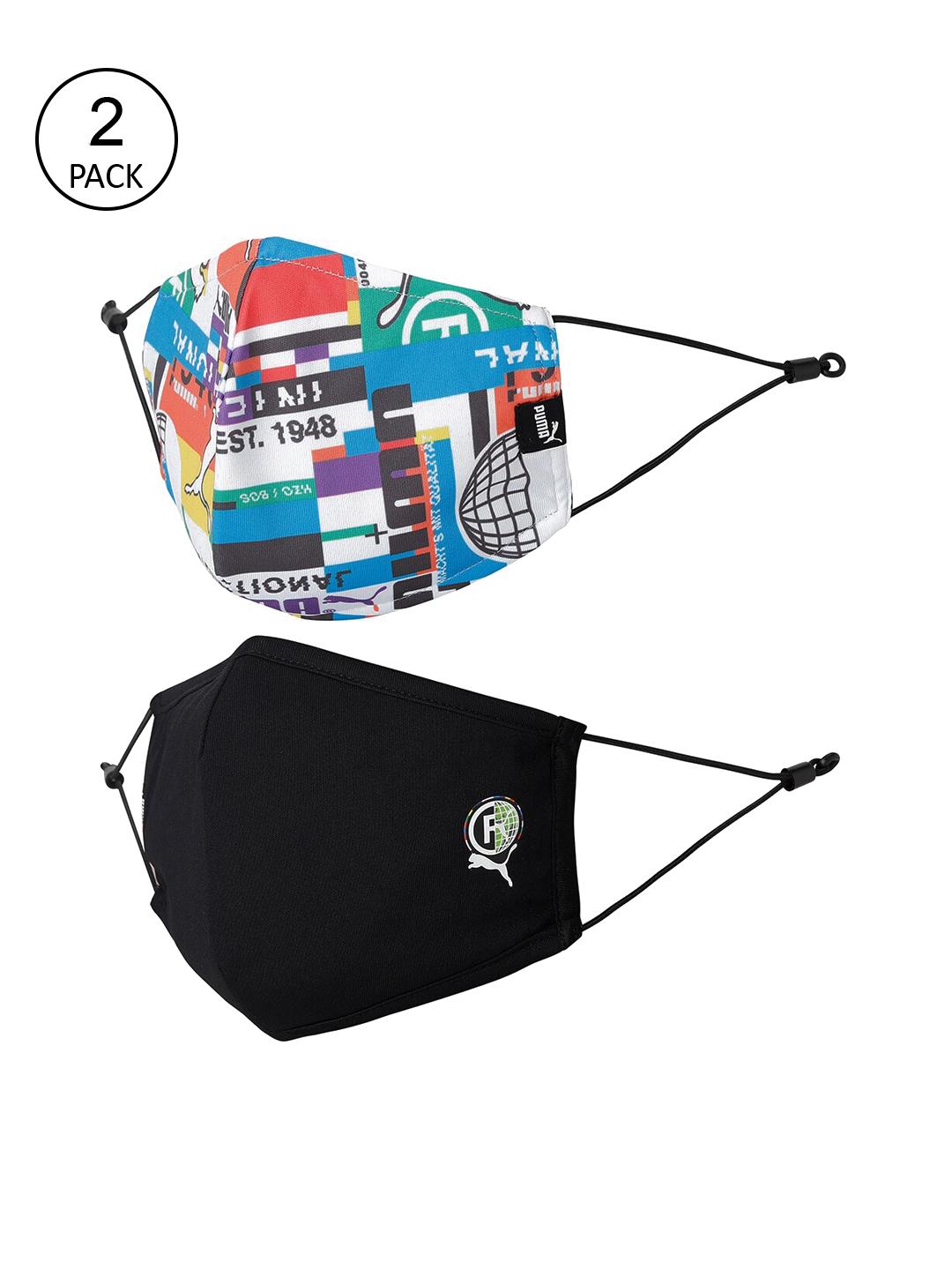 Buy Puma Unisex Black Set Of Two Adjustable Face Mask -  - Accessories for Unisex