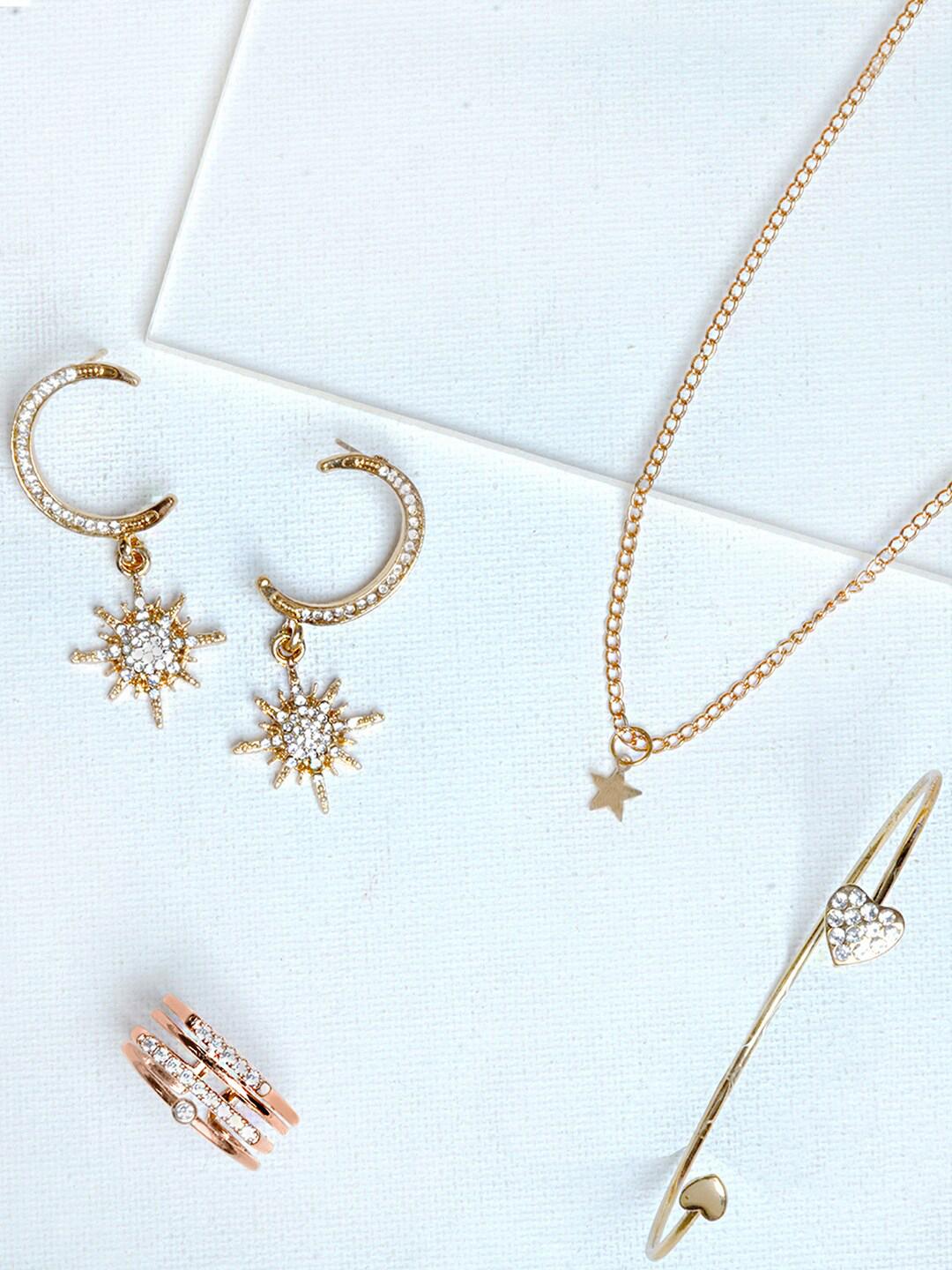 Whitestone Set Buy JOKER & WITCH Gold Plated White Stone Studded Jewellery Set ...