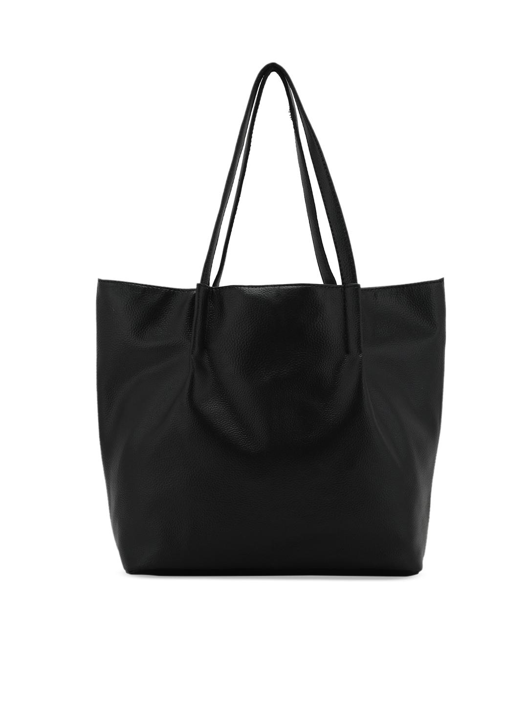 Buy Toteteca Black PU Oversized Shopper Tote Bag - - Accessories for Women