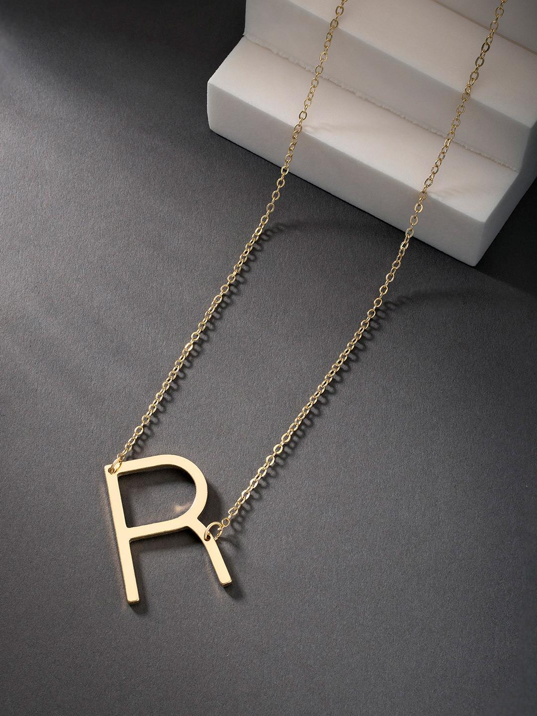 Buy Peora Gold Plated Alphabet R Personalized Name Pendant With Chain - - Accessories for Women