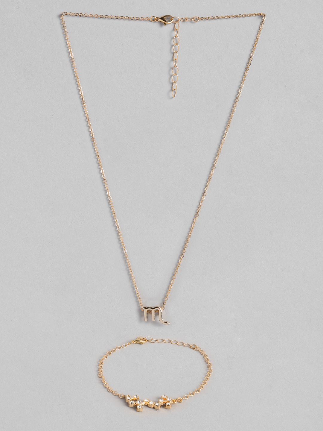 Buy Peora Gold Plated Scorpio Horoscope Zodiac Sign Pendant & Bracelet Combo -  - Accessories for Women
