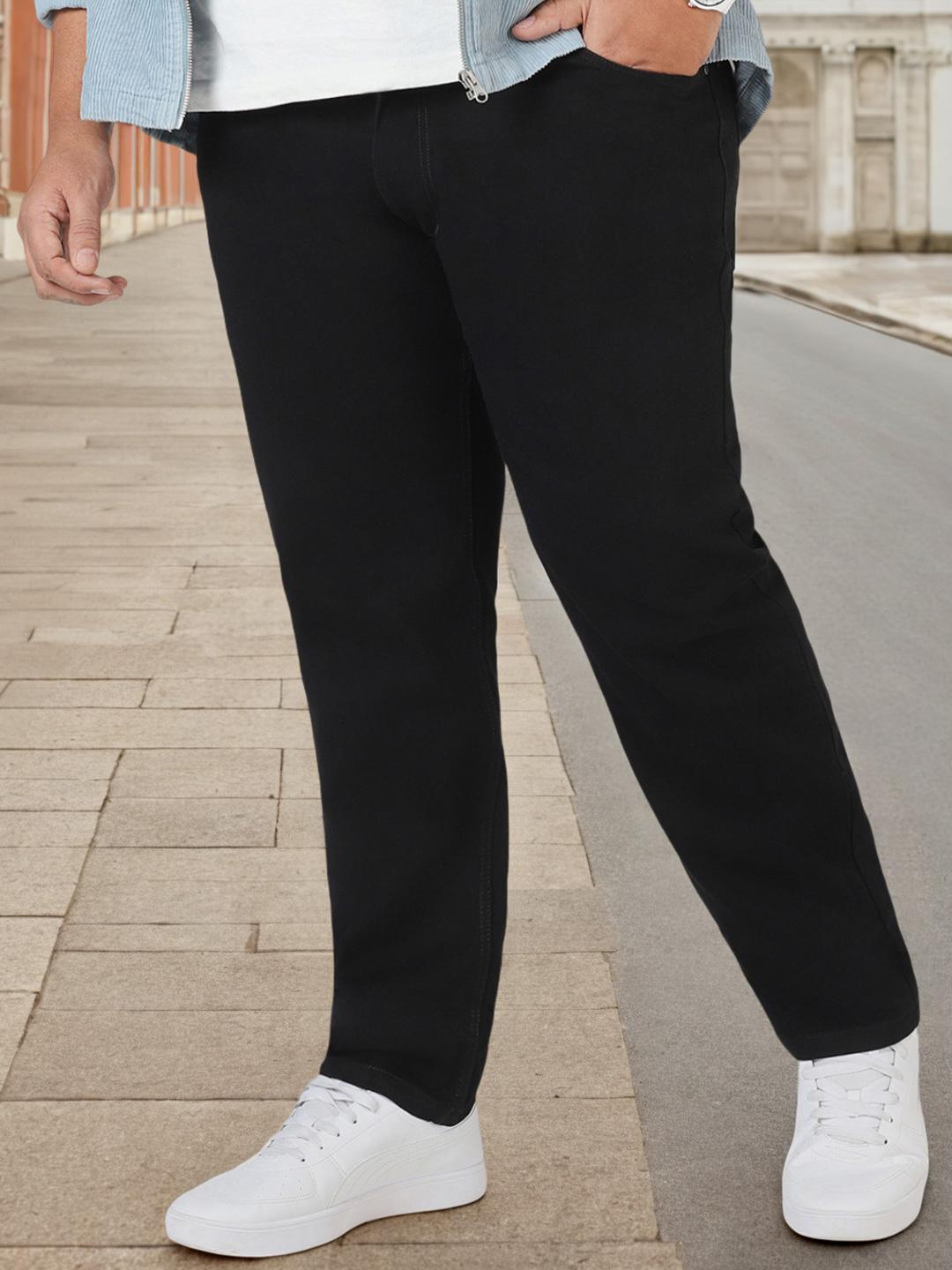 Urbano Plus Men Black Clean Look Stretchable Jeans