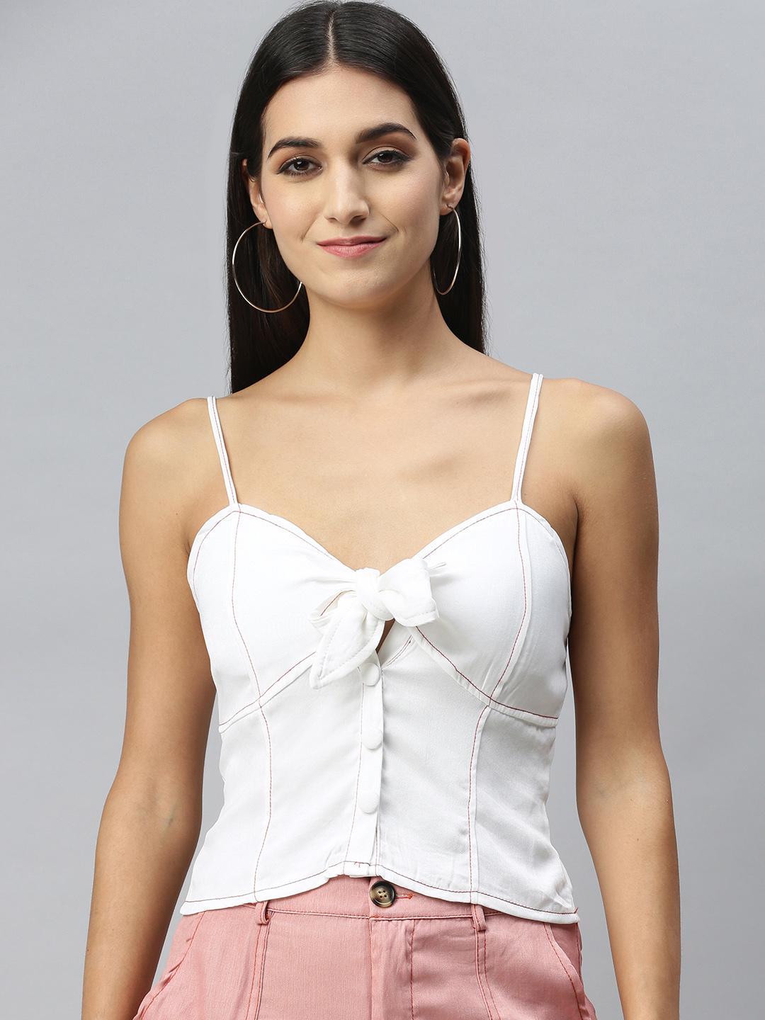 White Rag Top Buy London Rag White Tie Up Neck Tank Crop Top - Tops for Women ...