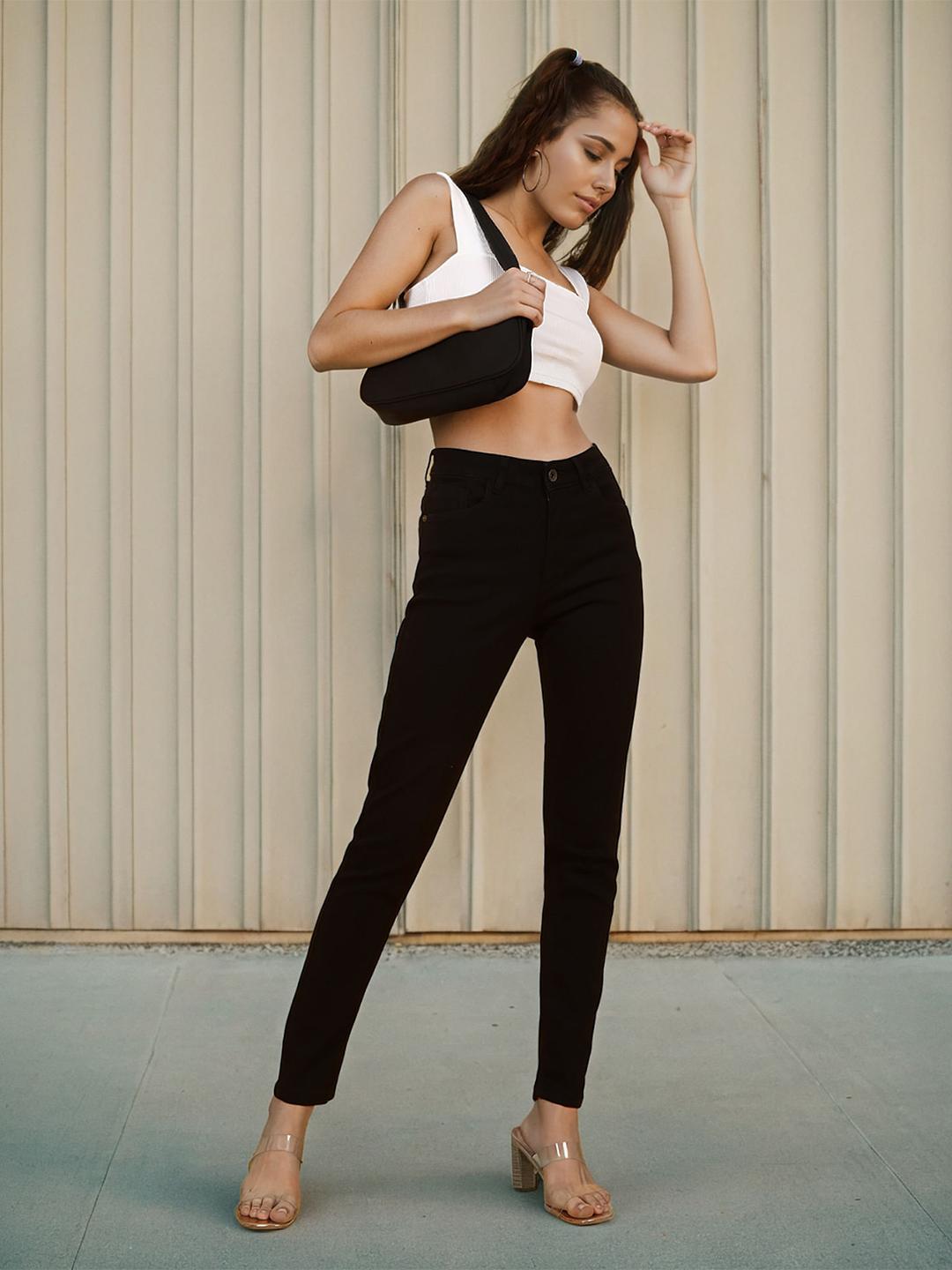 Flying Machine Women Black Veronica Skinny Fit High-Rise Stretchable Jeans