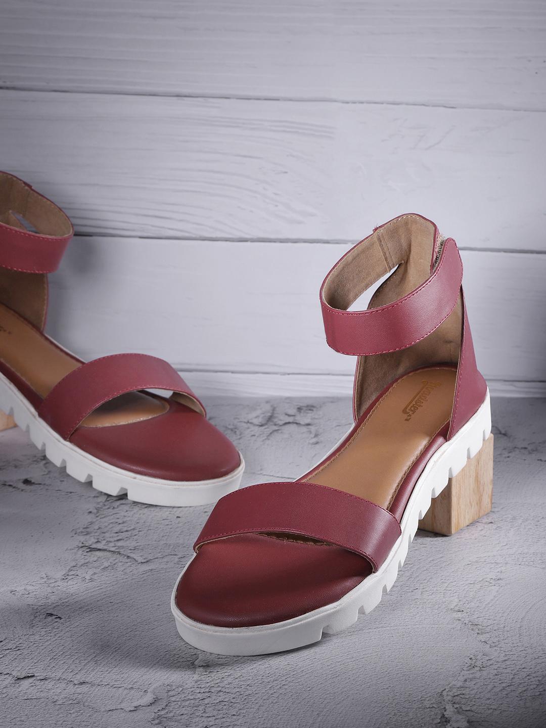 New Maroon Pointed Flats Suade Finish