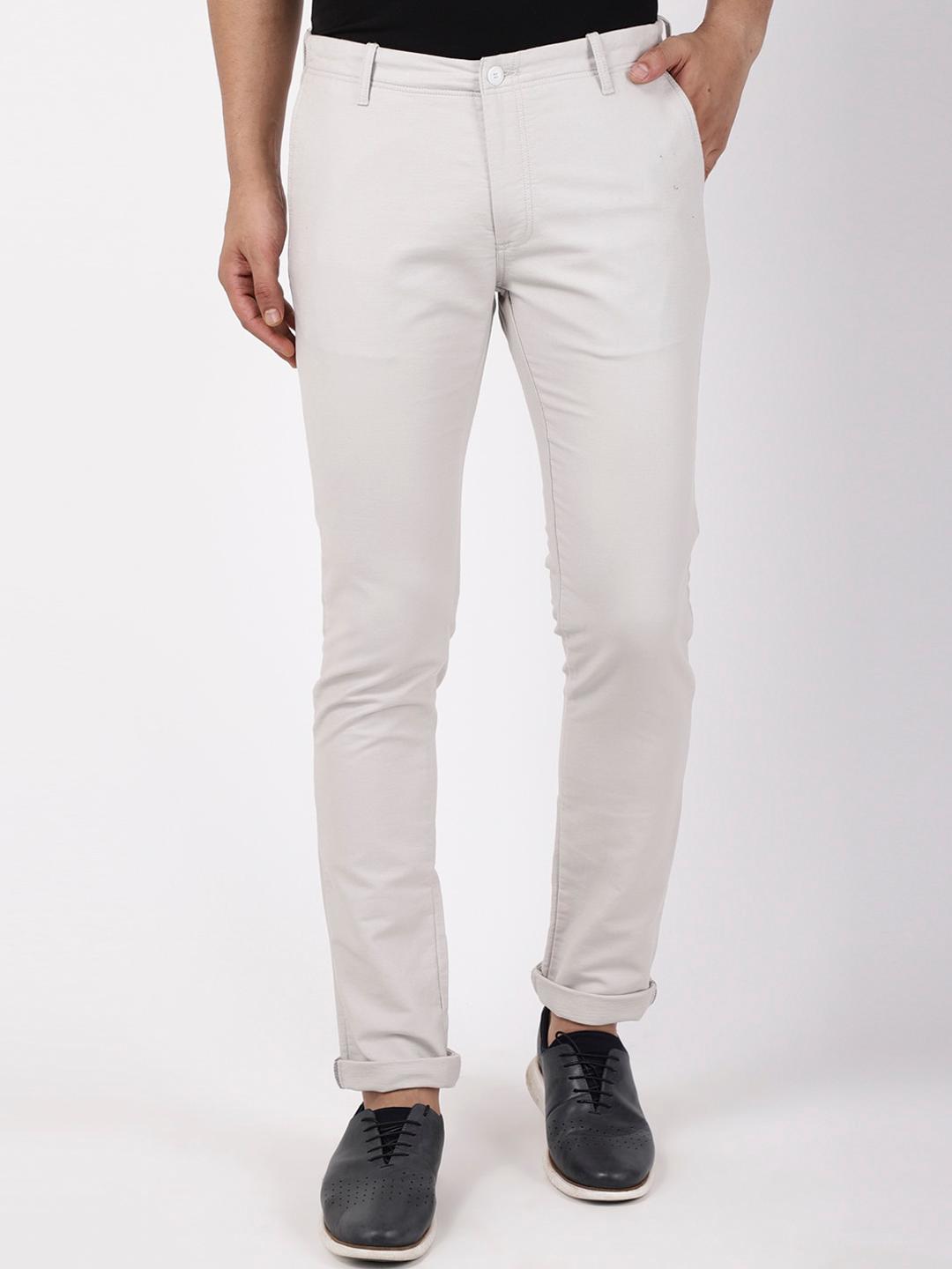Buy Blackberrys Men Off White B 91 Skinny Fit Trousers - Trousers for ...