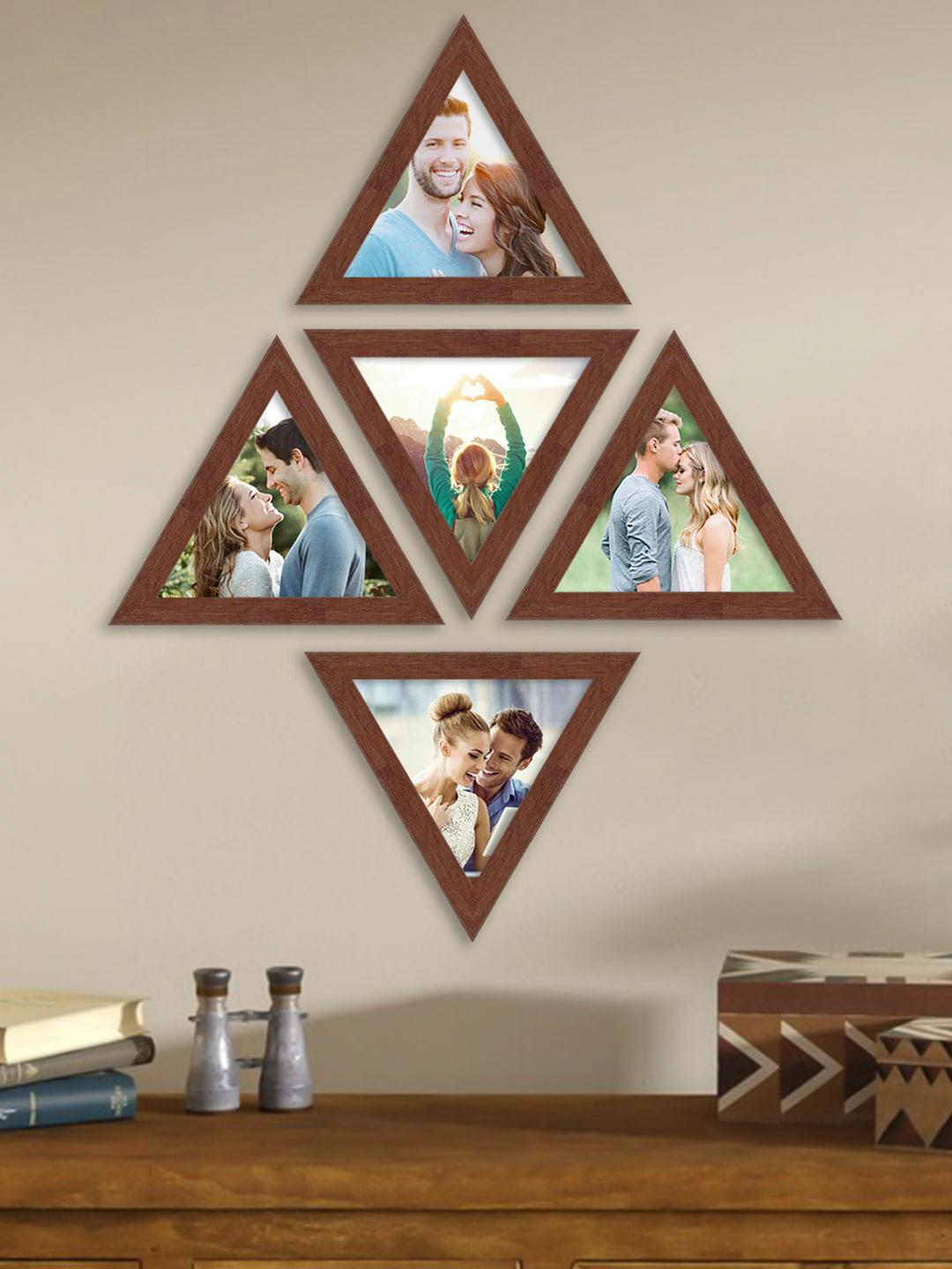 Buy Art Street Set Of 5 Brown Solid Individual Triangle Photo Frame ...