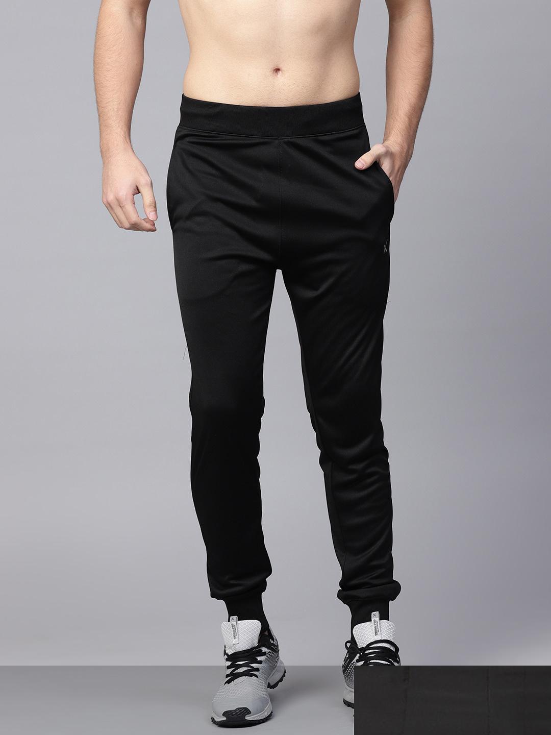 Buy HRX By Hrithik Roshan Men Pack Of 2 Black Solid Joggers - Track ...