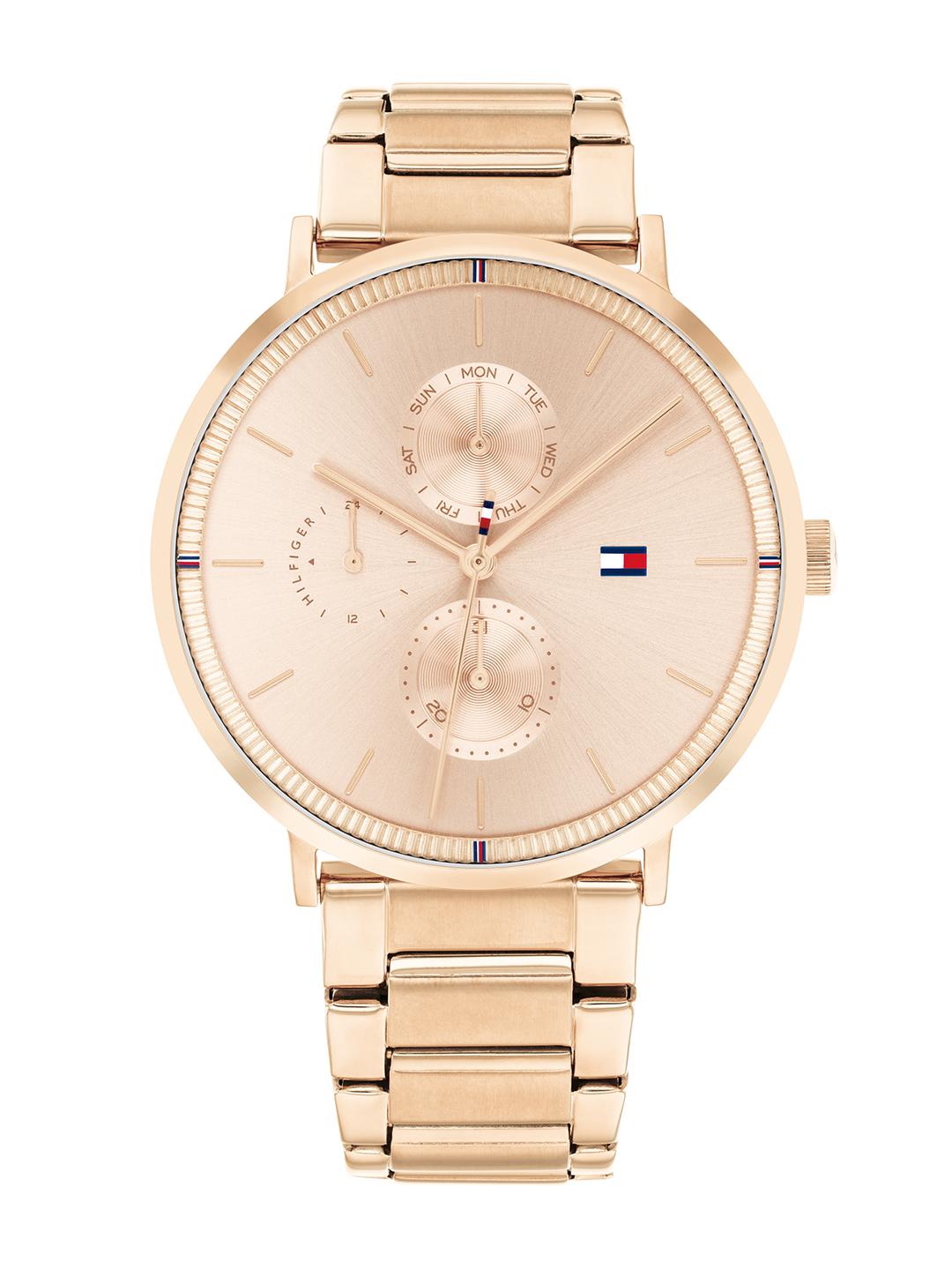 Buy Tommy Hilfiger Women Rose Gold Toned Bracelet Style Straps Analogue ...