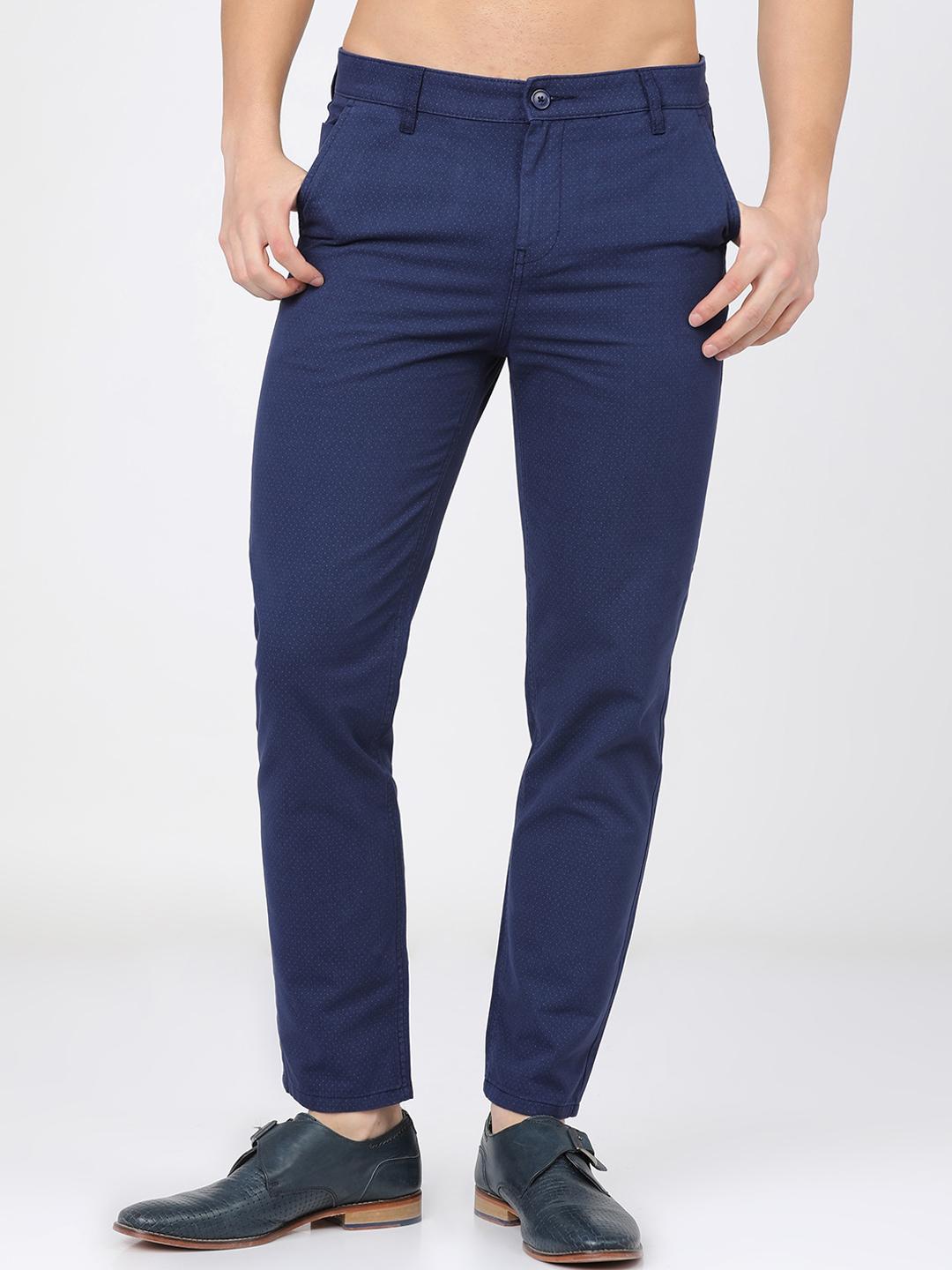 Buy KETCH Men Navy Blue Slim Fit Easy Wash Cotton Chinos - Trousers for ...