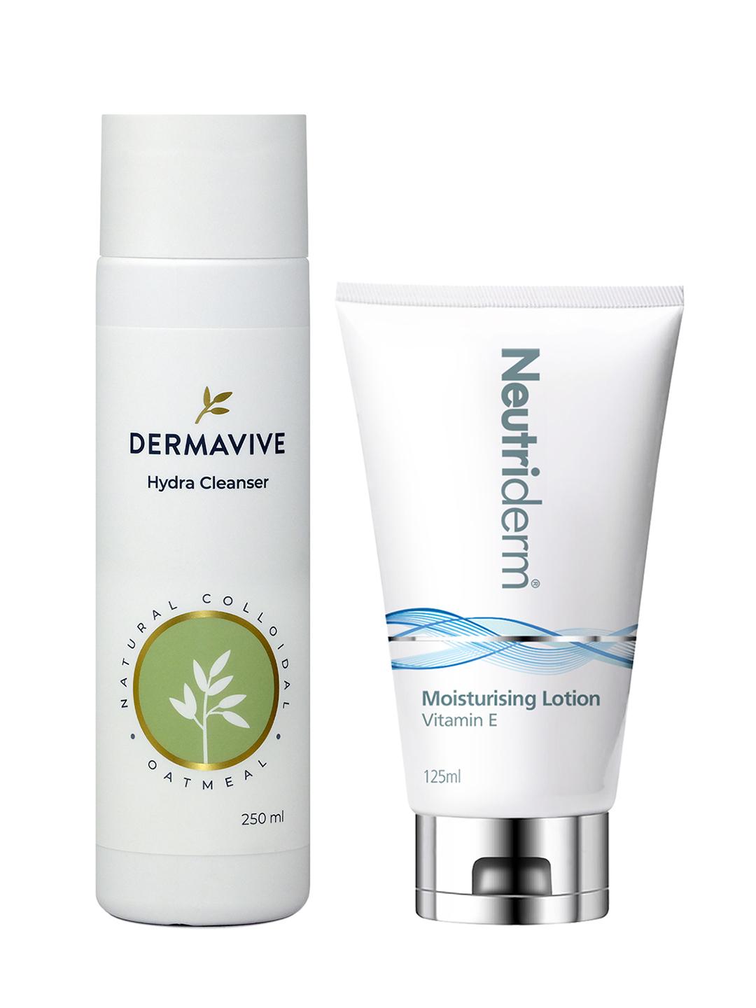 Buy Neutriderm Combo Of Vitamin E Moisturiser 125 Ml &Dermavive Hydra Cleanser 250ml - - Personal Care for Unisex