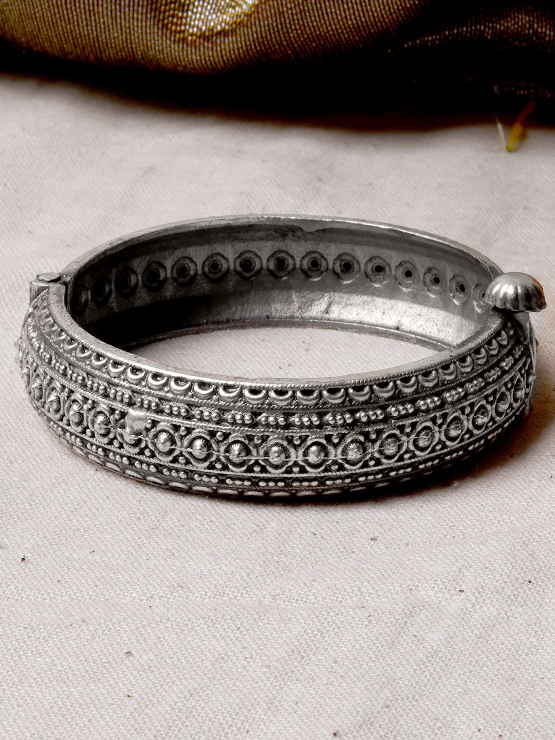 Buy TEEJH Silver Plated Oxidised Bangle - - Accessories for Women