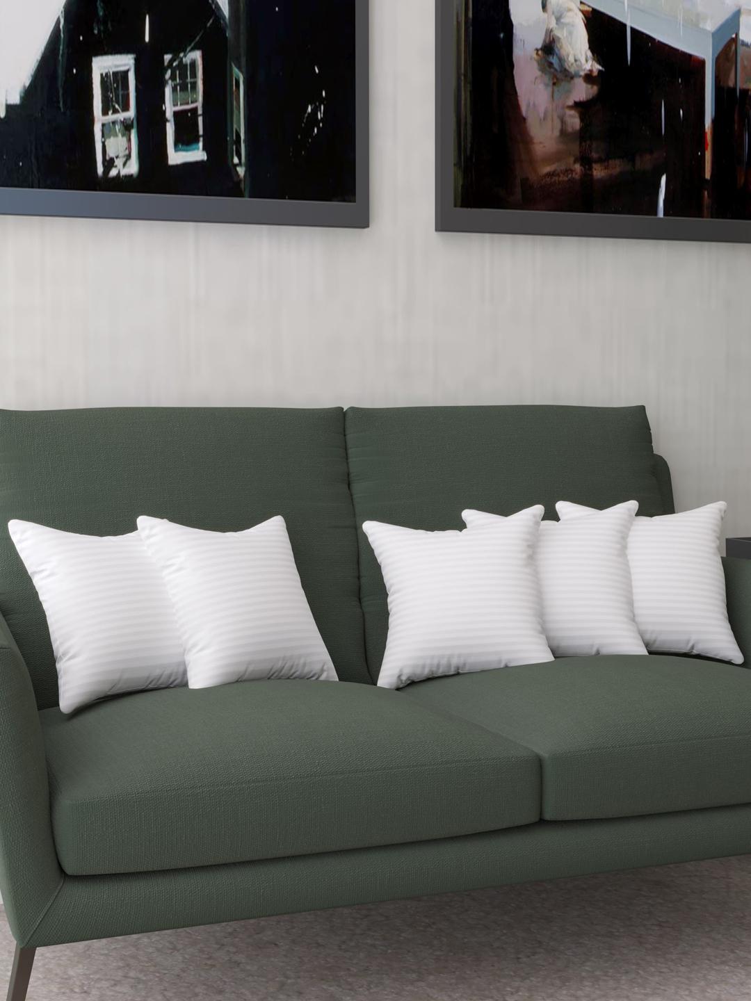 LA VERNE Set of 5 White Striped Cushion Fillers
