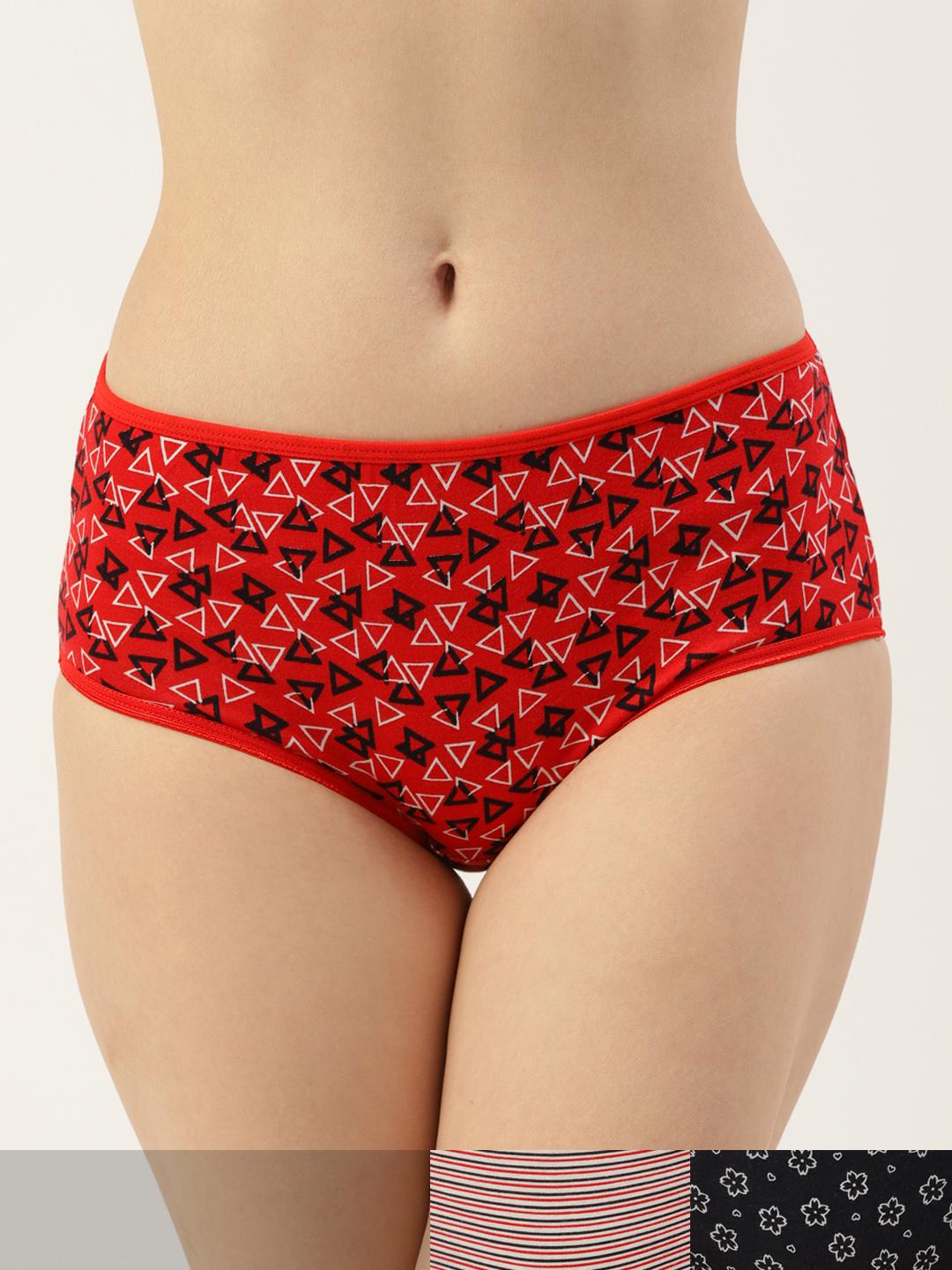 Buy Leading Lady Women Pack Of 3 Printed High Rise Full Hipster Briefs FB 7003 3 - - Apparel for Women