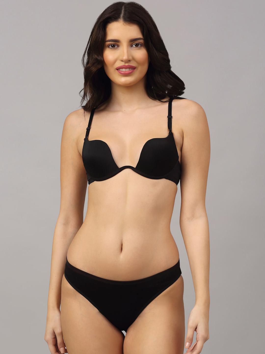 Buy PrettyCat Women Black Solid Lingerie Set PC SET UBRA BLK30A -  - Apparel for Women