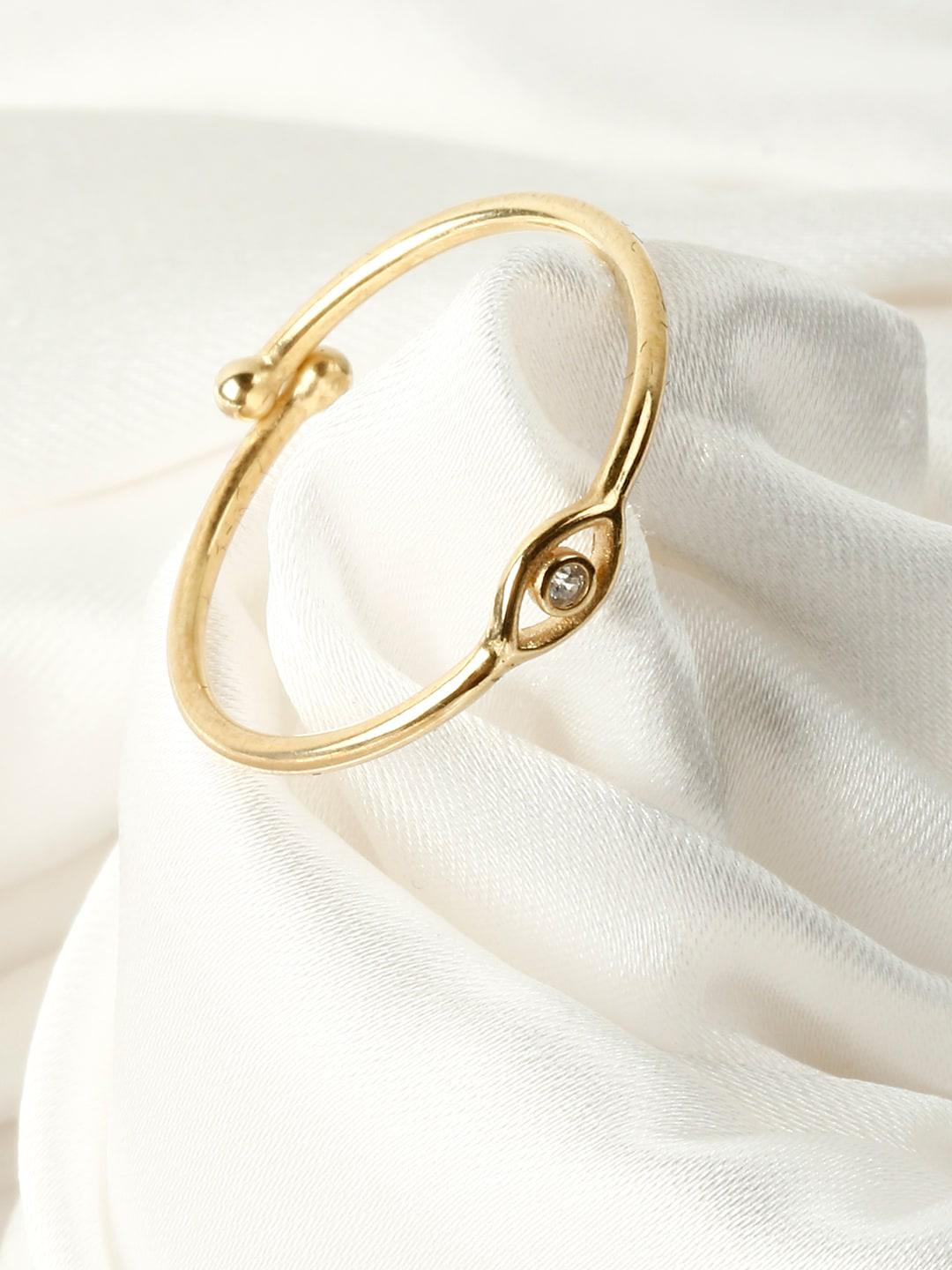 Buy GIVA 925 Silver Golden Delicate Evil Eye Ring - - Accessories for Women