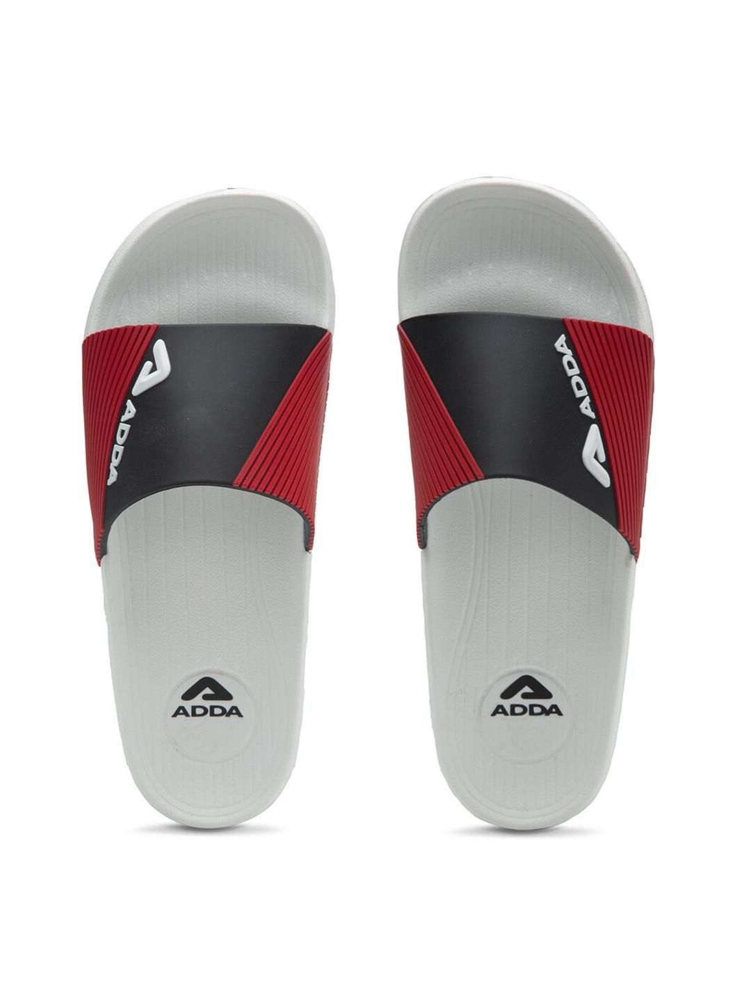 Buy Adda Men White & Black Rubber Sliders - Flip Flops for Men 16620760 ...