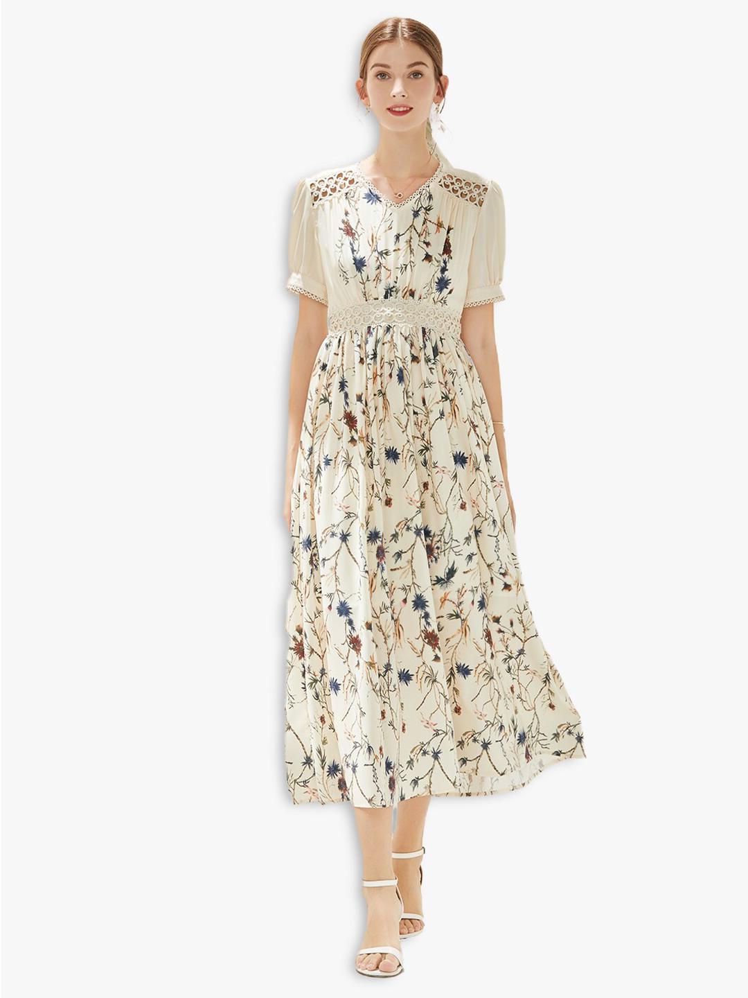 cute long dress Scoop Neckline Tulle Prom with Lace, A-Line Off the Sh Tassel Size:S / 8 White Cocktail Dresses For