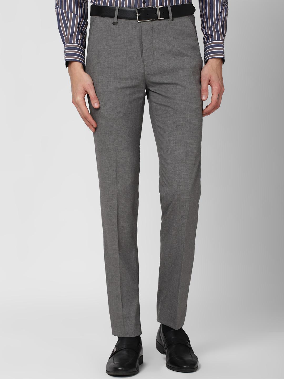 Buy Van Heusen Men Grey Slim Fit Trousers - Trousers for Men 16970992 ...