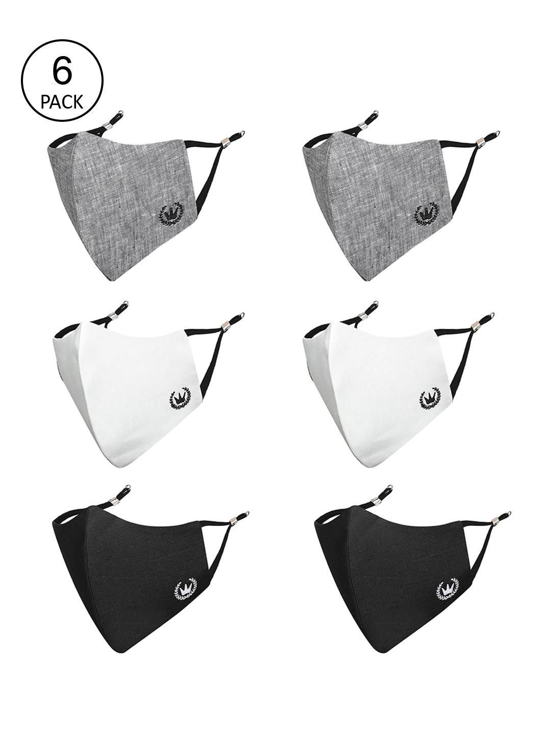 Buy MASQ Men Pack Of 6 Reusable 3 Ply Adjustable Anti Pollution Pure Cotton Cloth Masks - - Accessories for Men