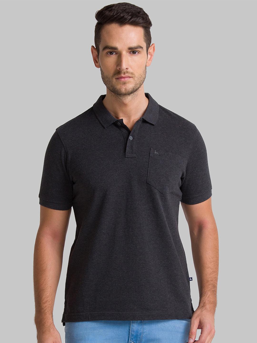 Buy Parx Men Grey Polo Collar Pockets T Shirt - Tshirts for Men ...