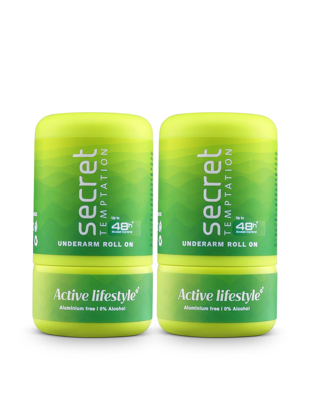Buy Secret Temptation Set Of 2 Active Lifestyle Roll On For Women 50 Ml Each - - Personal Care for Women
