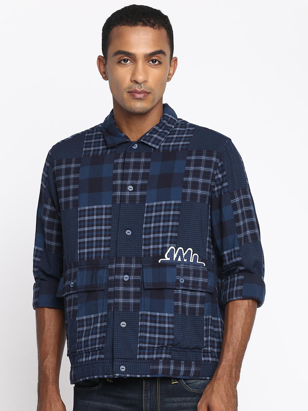 Buy Lee Men Blue & Black Classic Slim Fit Checked Cotton Casual Shirt - - Apparel for Men