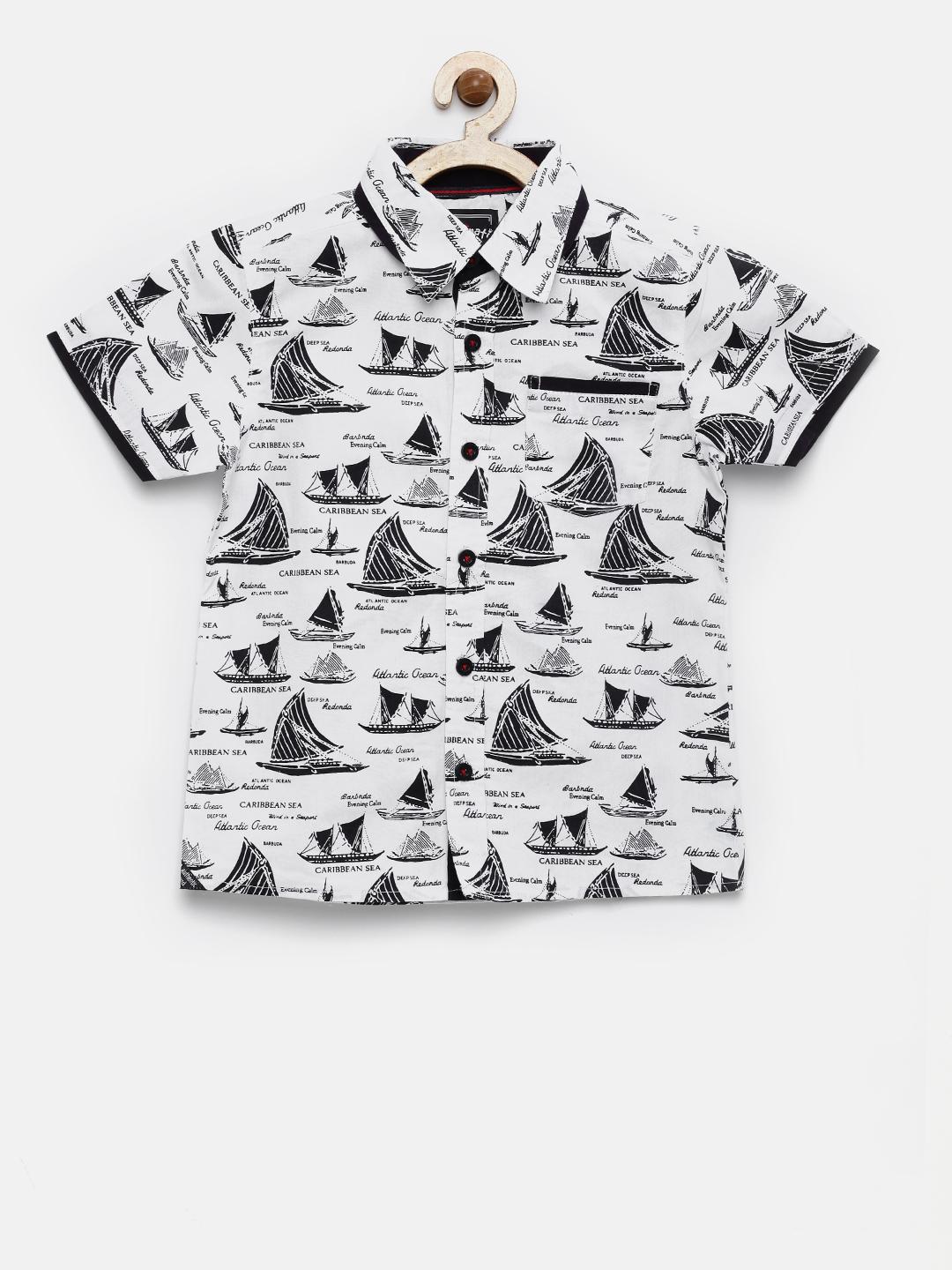 Nautinati Boys Standard Vertical Striped Applique Casual Shirt main image 1