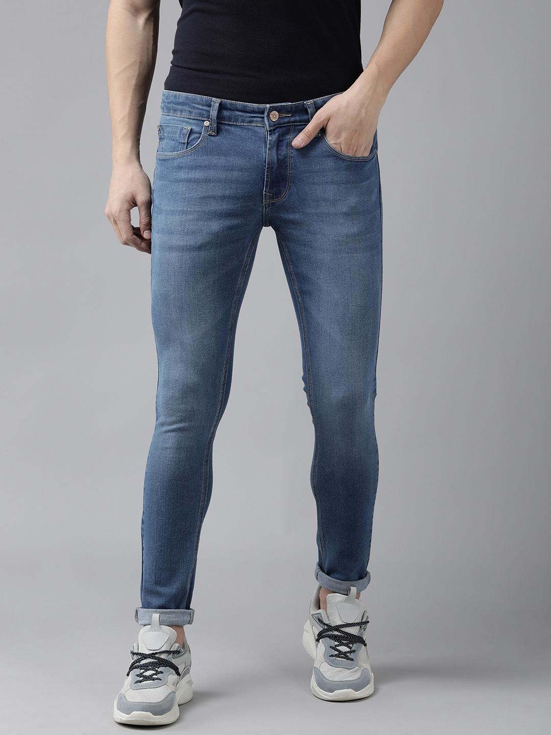 SPYKAR Men Super Skinny Fit Low-Rise Heavy Fade Stretchable Jeans