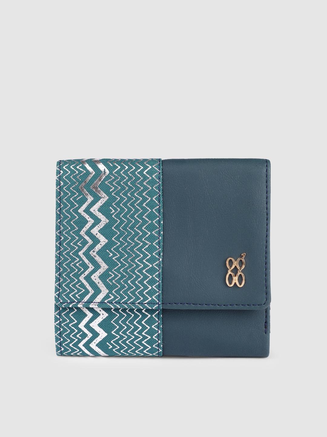 Buy Baggit Women Blue Abstract Printed Three Fold Wallet - Wallets for ...
