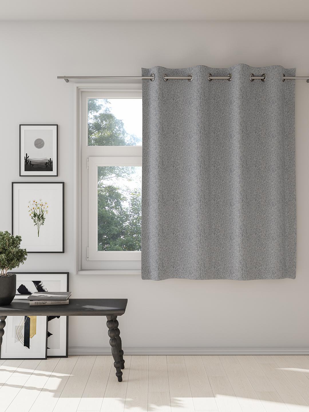 Buy DDecor Blue Solid Room Darkening Window Curtain -  - Home for Unisex
