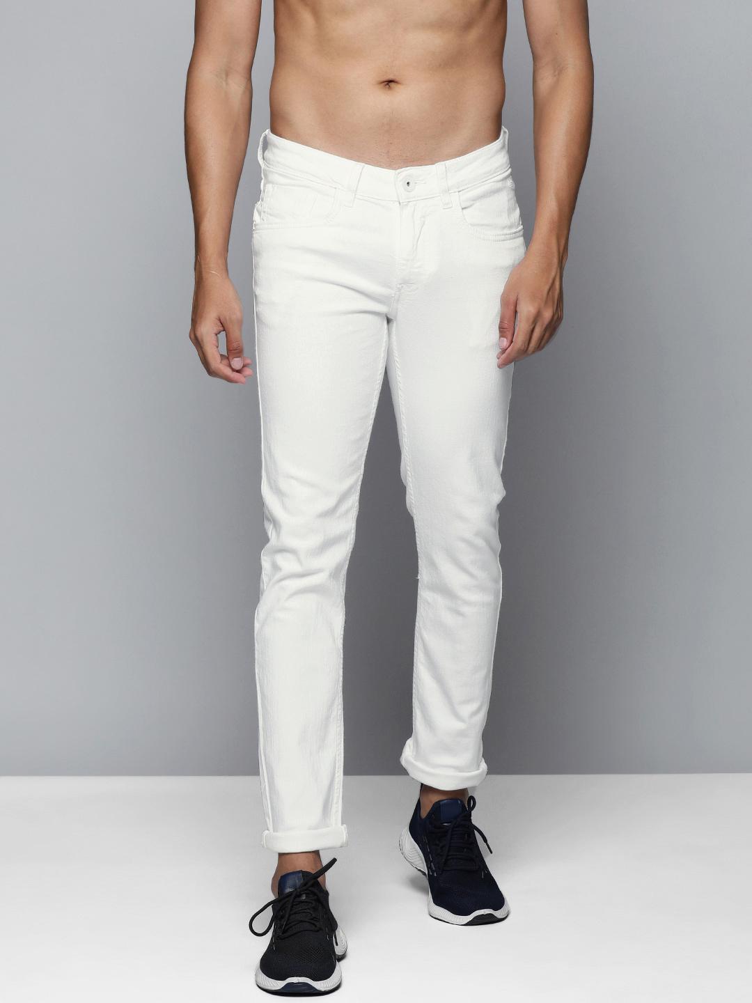Flying Machine Men White Jackson Skinny Fit Low-Rise Light Fade Stretchable Jeans