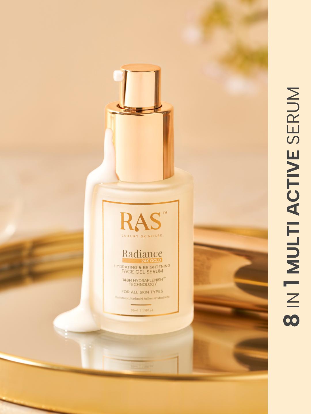 Buy RAS LUXURY OILS Radiance 24K Gold Brightening & Hydrating Face Gel Serum 35ml - - Personal Care for Unisex