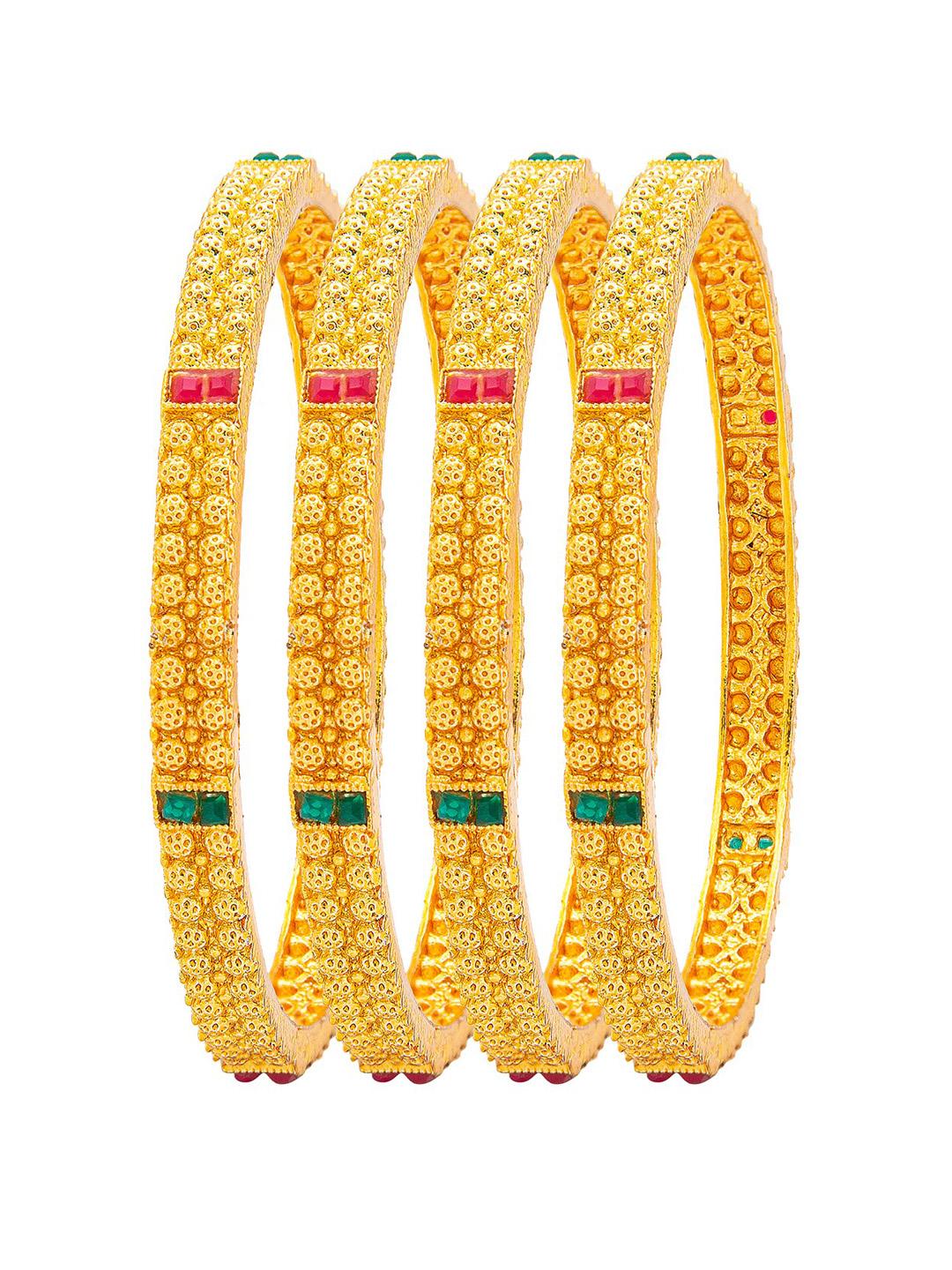 Buy Shining Jewel By Shivansh Set Of 4 Gold Plated Bridal Traditional ...