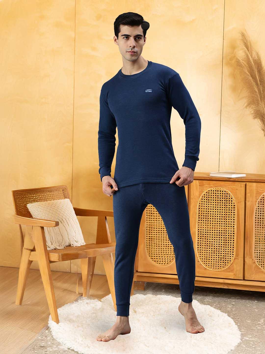 Buy Lux Cottswool Blue Thermal Clothing Set -  - Apparel for Men