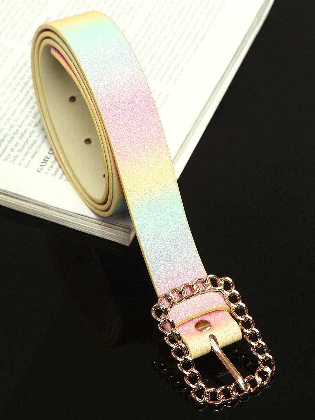 HAUTE SAUCE Women Pink Printed Buckle Casual Belt (Onesize) by Myntra