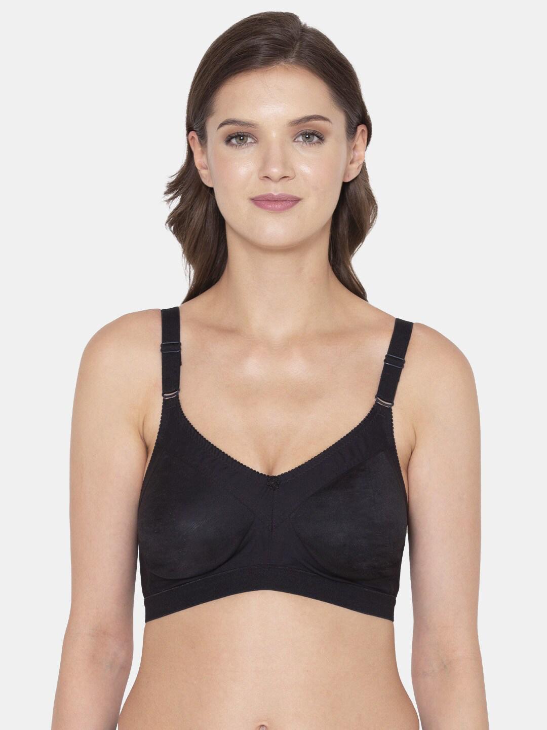 Buy Souminie Black Non Padded & Non Wired Solid Bra -  - Apparel for Women