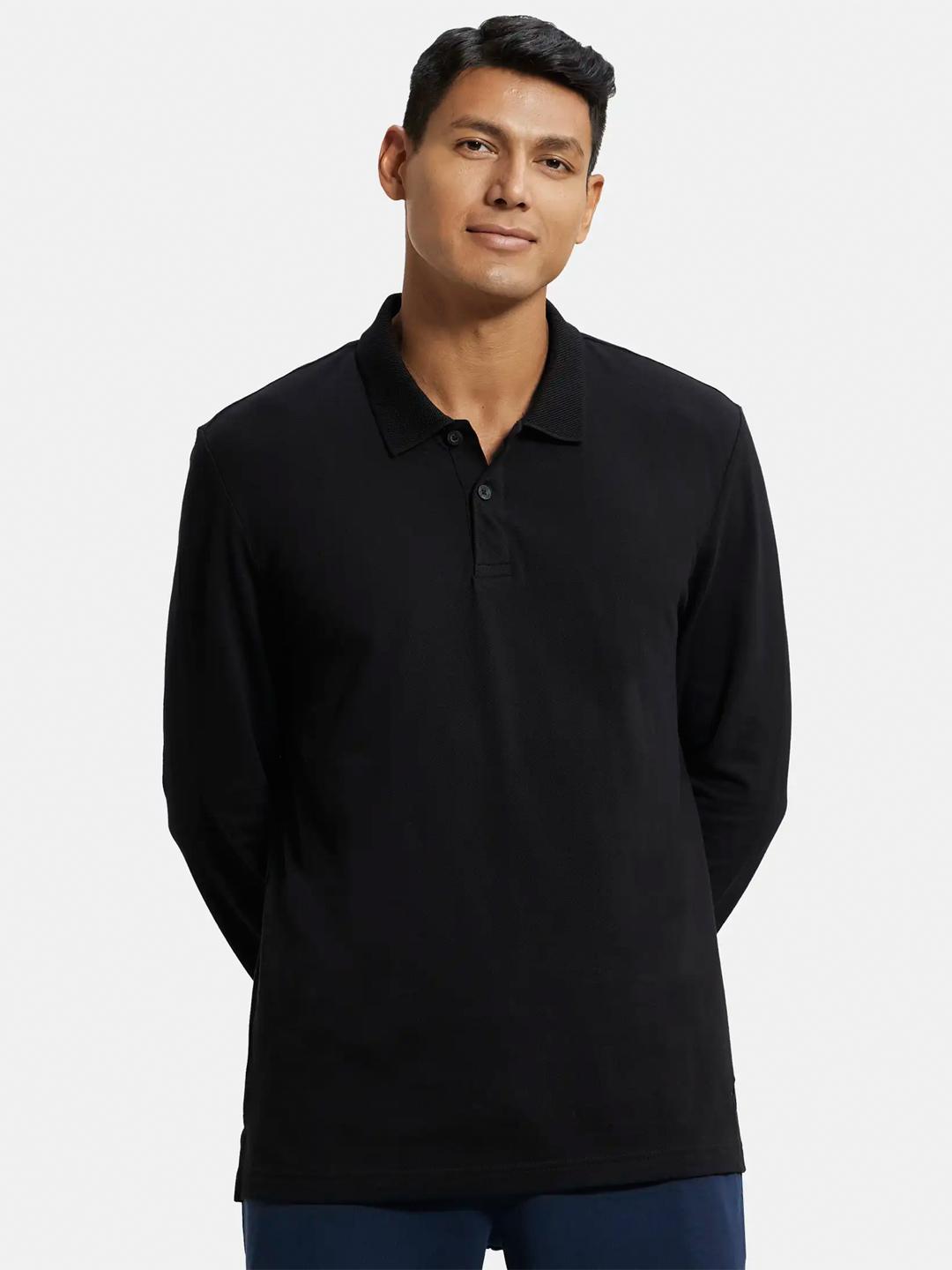 Buy Jockey Combed Cotton Rich Pique Fabric Full Sleeve Polo Tshirt With ...
