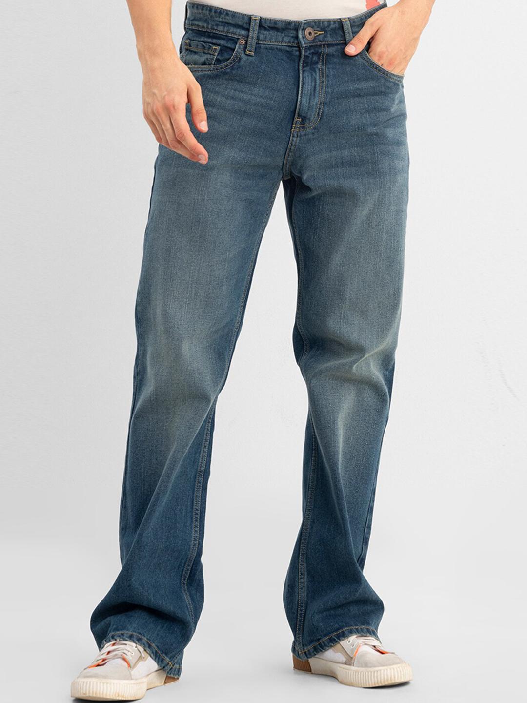 Snitch Men Blue Mildly Distressed Light Fade Stretchable Cotton Jeans