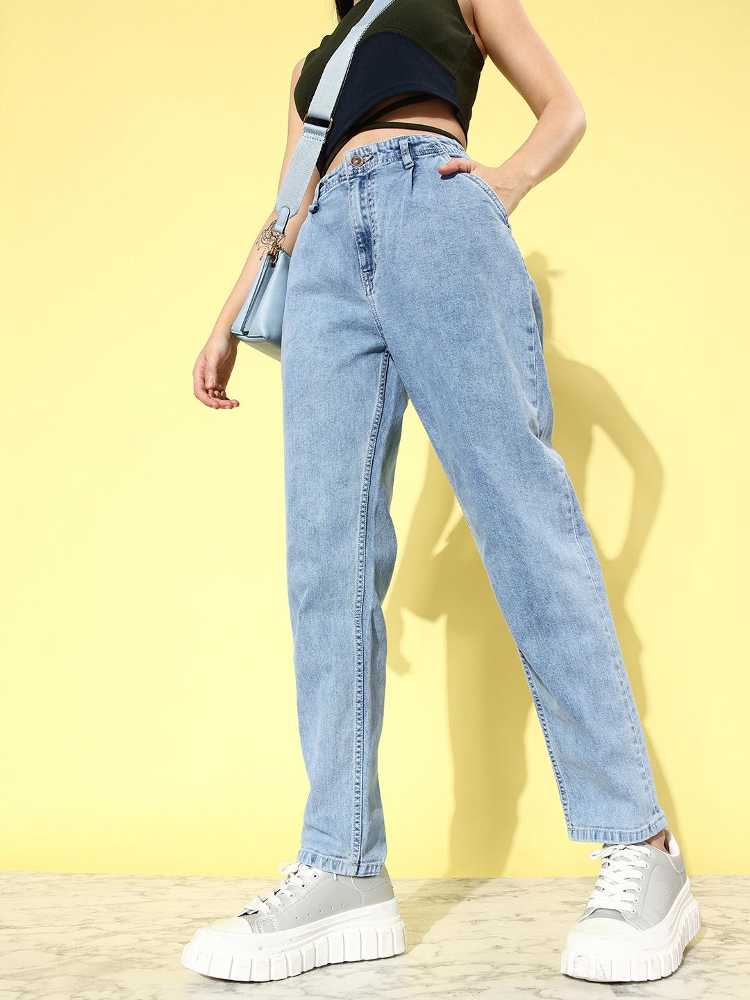 Roadster Women Boyfriend Fit High-Rise Heavy Fade Stretchable Jeans