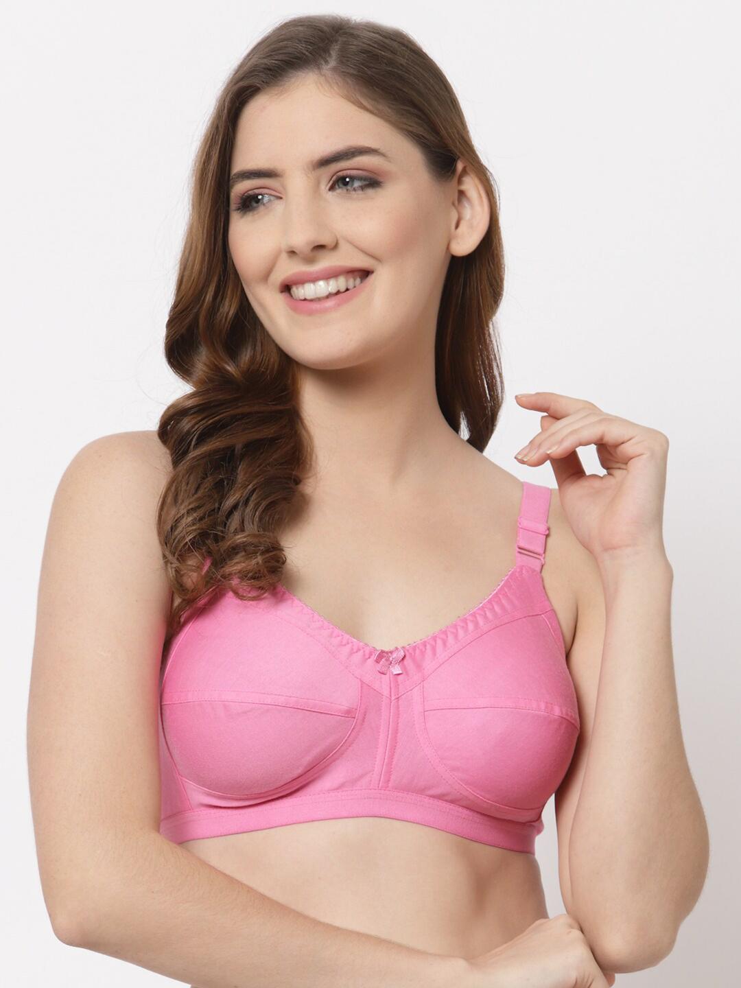 Buy CUKOO Pink Solid Everyday Bra Non Padded - - Apparel for Women