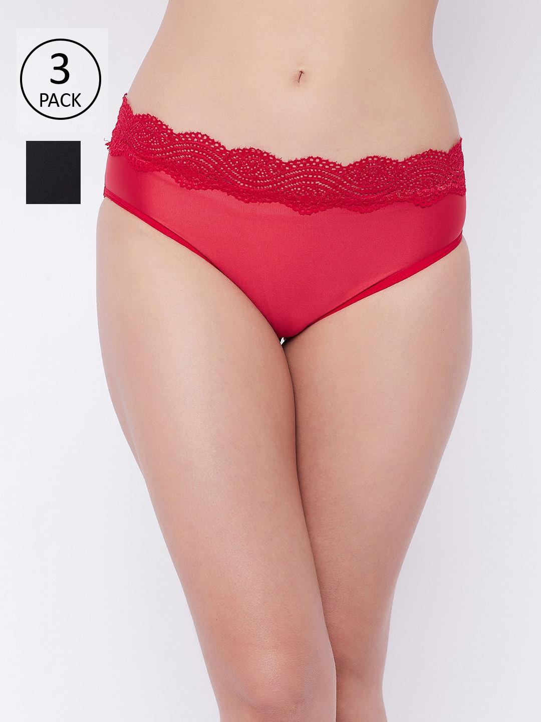 Buy SECRETS BY ZEROKAATA Pack Of 3 Assorted Lace Hipster Briefs Panty For Women - - Apparel for Women